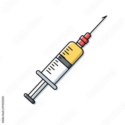 medical syringe with a needle for injections and vaccines