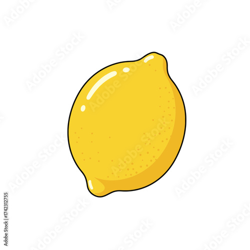 Lemon with bright yellow peel and textured surface for fresh flavor