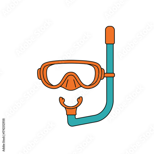 Diving goggles and snorkel equipment for underwater swimming