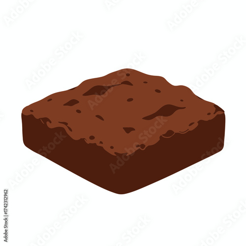 Chocolate brownie with textured surface and rich color