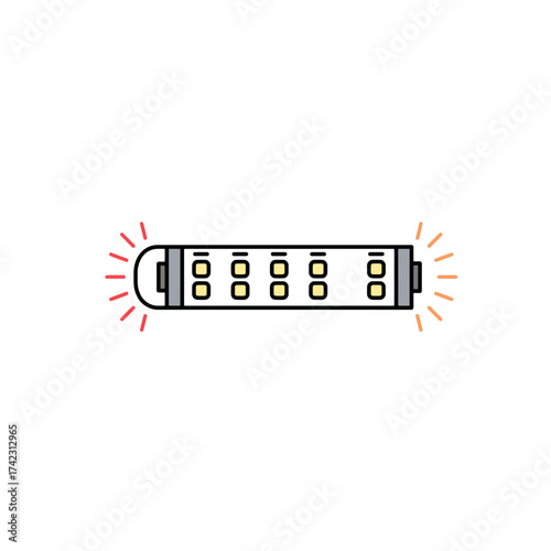 LED light bar with glowing accents for illumination and decoration