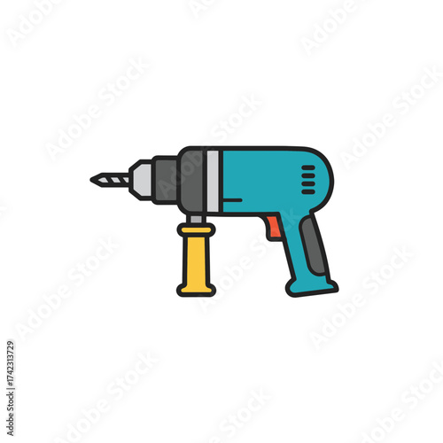 handheld power drill with cordless design for construction work