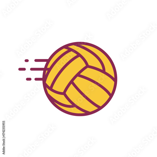 Sports ball with motion lines for team activity and game equipment