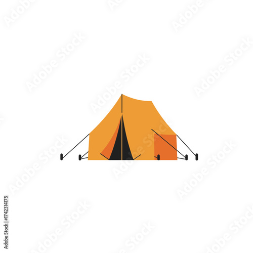 camping tent with rainfly and stakes for outdoor activities