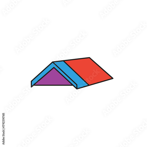Colorful folded book meeting with flag on page background