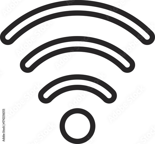 Wireless cellular / cell signal or radio network antenna line art icon for apps and websites 