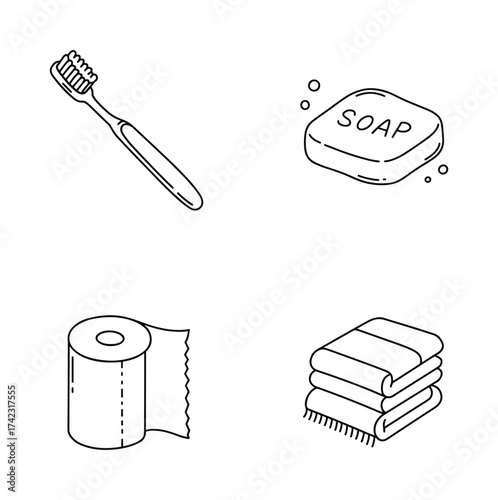 Hygiene Products Line Icons