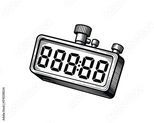 Digital Timer or Stopwatch Illustration