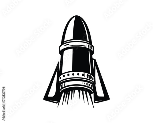 Rocket launching vector illustration