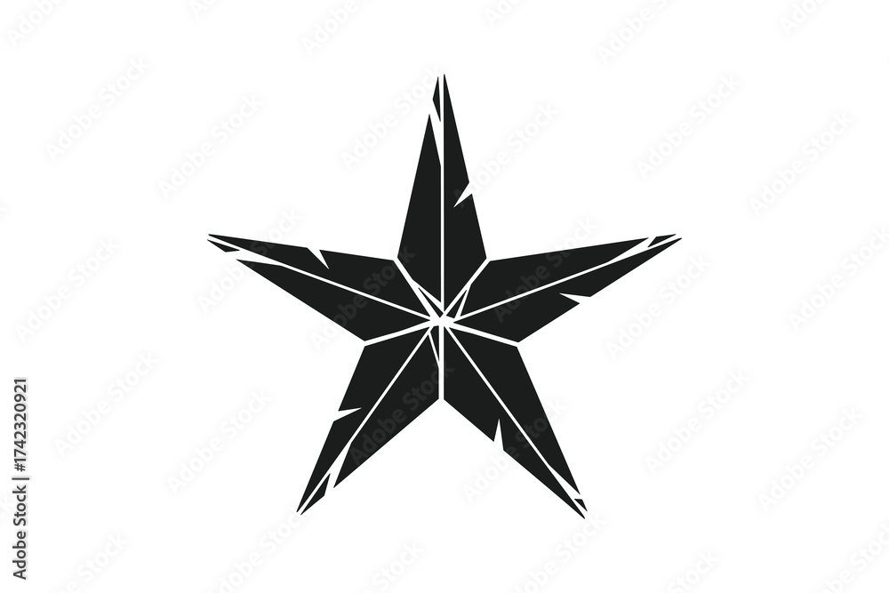 Fototapeta premium Black grunge star icon