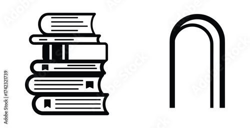 Stack of books and arch icon