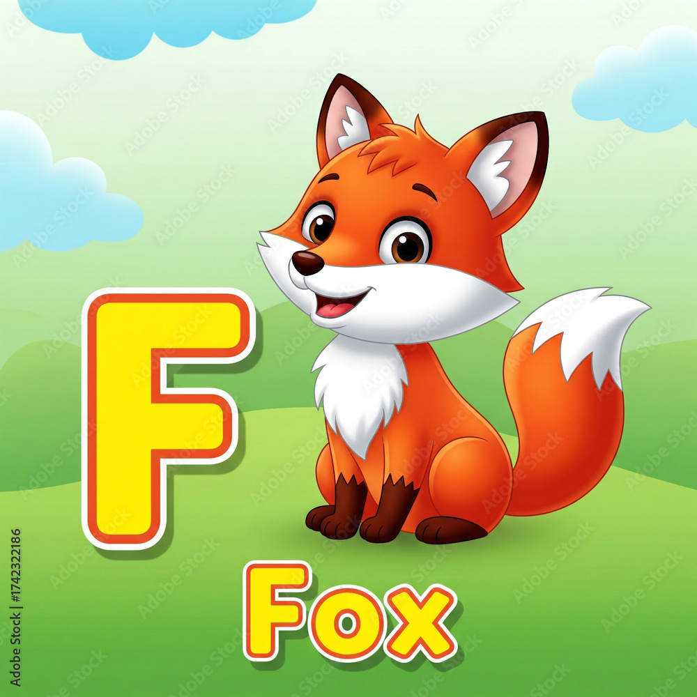 Obraz premium fox with a letter
