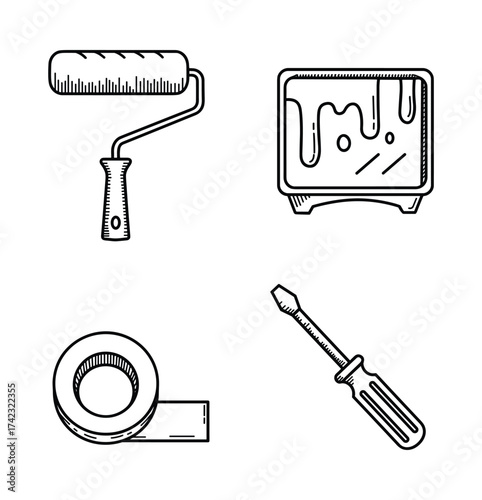 Painting and Repair Tools Icons