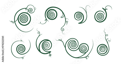 Swirls and tendrils decorative set