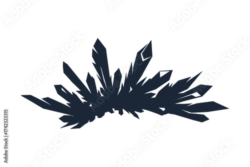Abstract crystal formation silhouette