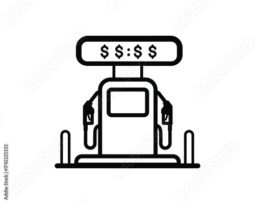 Gas pump with dollar signs