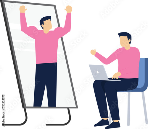 Social media illustration, business concept, web design

