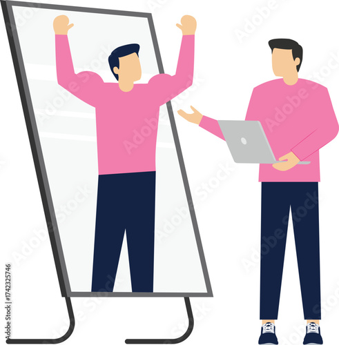 Social media illustration, business concept, web design


