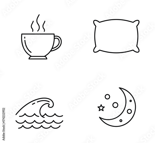 Relaxation and Night Time Icons