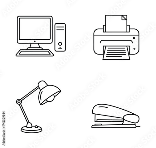 Office and Stationery Supplies Icons