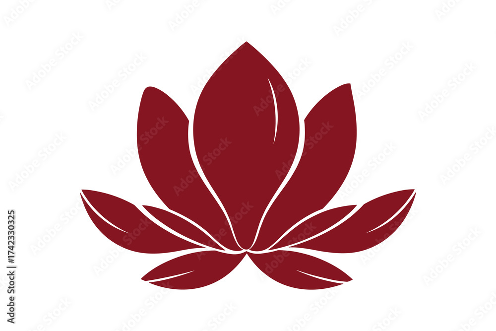 Fototapeta premium Red lotus flower illustration