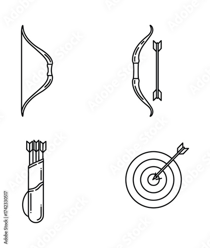 Archery Equipment Icons