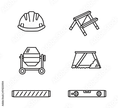 Construction Tools Line Icons