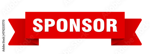 sponsor ribbon isolated on transparent background. sponsor ribbon