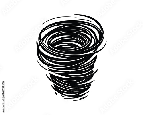 Black and White Tornado Icon