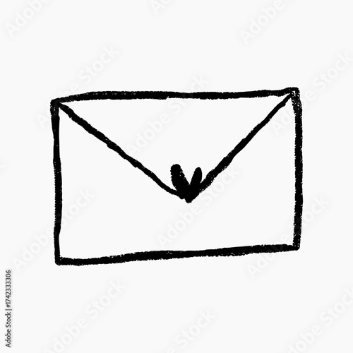 Hand Drawn Black Line Wedding Elements - letter