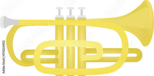 Yellow flat cornet. vector illustration