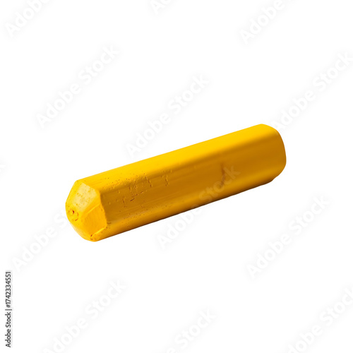 Isolated yellow chalk on transparent background