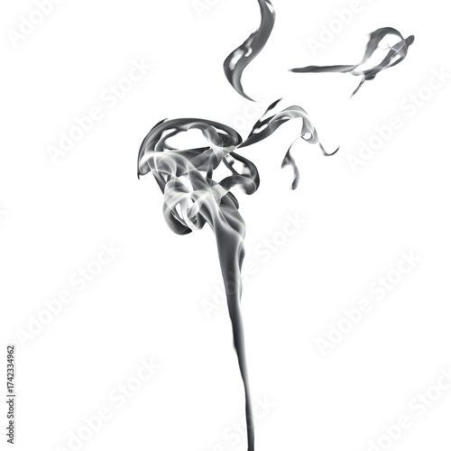 Elegant wisps of smoke swirling against transparent background design elements