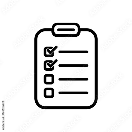 Check list and Inspection editable stroke icon. Task listing and checking. vector icon.
