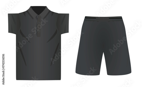 T shirt and shorts. vector illustration	