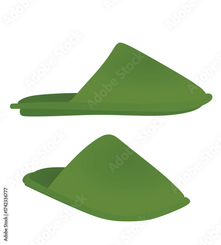 Green home footwear. vector illustration	
