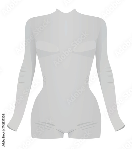 Grey long sleeve bodycon. vector	