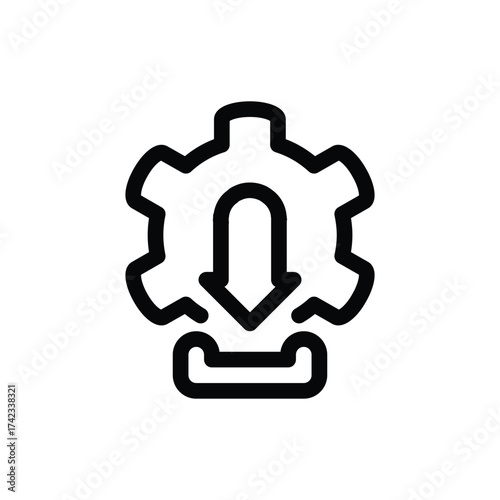 gear and download sign outline icon vector design good for web or mobile app