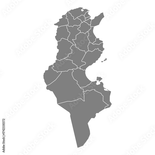 Tunisia map symbol shape, travel web flat concept icon vector illustration .