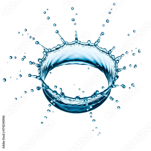 Water crown splash isolated transparent background
