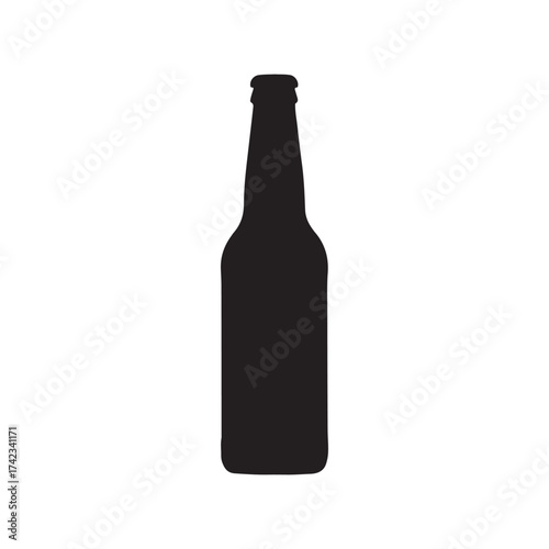 beer bottle silhouette isolated on white background
