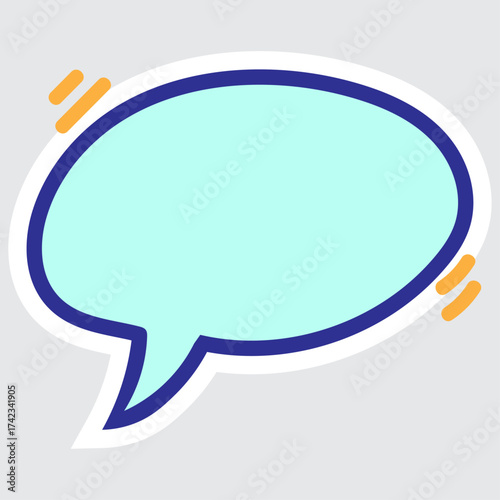 Light blue oval speech bubble