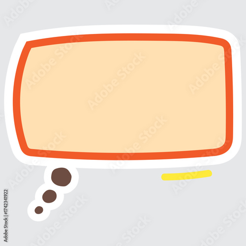 Peach rounded rectangle thought bubble
