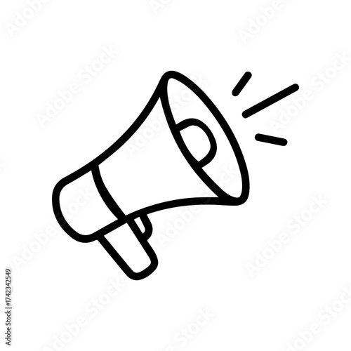 Megaphone icon, announcement, isolated on white background