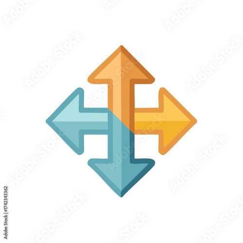 Directional Arrows Pointing Up, Down, Left, Right – Options, Choices, Ways