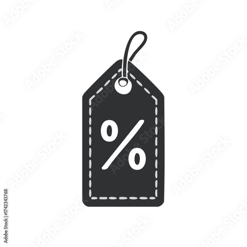Isolated Percentage Symbol on a Discount Tag Graphic Representation