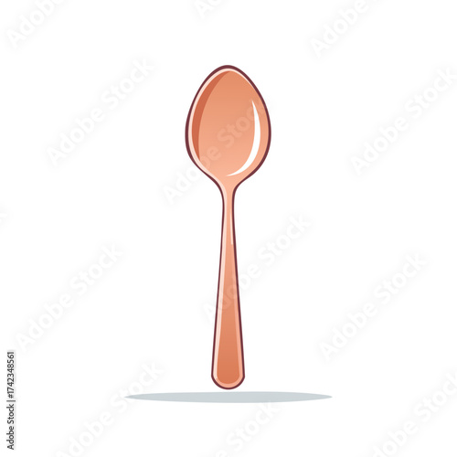 Elegant rose gold spoon vector illustration. Kitchen utensil and tableware icon for dining concepts.