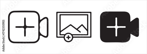 Add picture and upload web vector icons