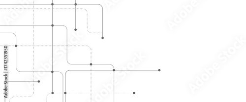Vector digital network connection with crossed lines and dots.