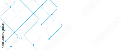 Vector abstract technology tech line with crossed lines and dots.